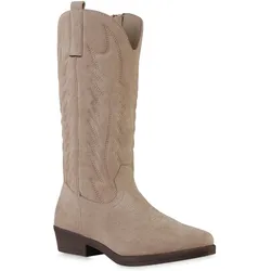 Damen Cowboystiefel in Beige