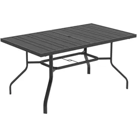 Outsunny Gartentisch 152 x 90 x 74 cm Schwarz