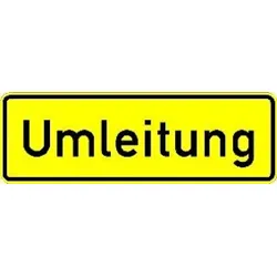 VKZ.457.1, 1050x350mm Umleitungsankündigung RAL-Gütezeichen Folie RA1