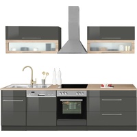 Held Küchenzeile »Wien«, mit E-Geräten, Breite 270 cm, wahlweise und ohne grau