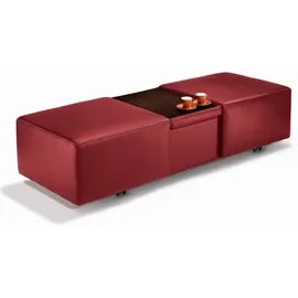 W.Schillig Hocker taboo Leder 130 x 41 x 64 cm Rot