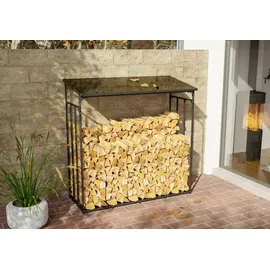deluke Kaminholzregal Aluminium 70 x 165 x 165 cm Schwarz