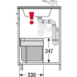 HAILO Abfallsammler 3644901 TR Swing Raumspar-Tandem-S Abfalltrenner 1x12 | 1x18 ltr. anthrazit