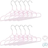 Relaxdays 20 x Kinderkleiderbügel Stern, Drahtbügel, Babybügel, dekorativ & platzsparend, Kinderbügel Metall, 30 cm, Hellrosa