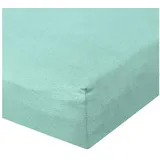 BettwarenShop Spannbettlaken Jersey-Baumwolle 90 x 200 - 100 x 220 cm blau