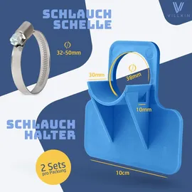 Villkin Pool Schlauchhalter 26-38 mm blau