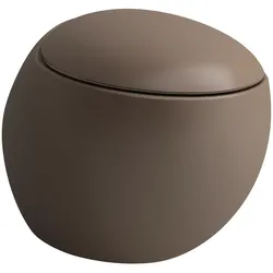 WC „Ilbagnoalessi“ in Kaffee matt, Befestigung sichtbar