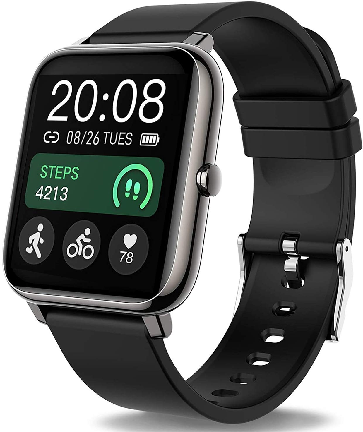 Popglory Smartwatch für Damen Herren, Fitness Tracker 1.4 Zoll Touch-Farbdisplay mit Blutdruckmessung Fitness Armbanduhr mit Pulsuhr Schlafmonitor IP67 Wasserdicht Sportuhr Schrittzähler