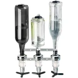 Bar Butler zur Wandmontage für 3 Flaschen Flaschenhalter Getränkespender Dosierer Wandspender Bar Accessoire Getränkeportionierer mit Zapfsäule, Cocktailbar, Schnapsspender