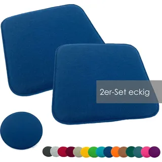 heimtexland ® Sitzkissen Filz Stuhlkissen Stuhlauflage Indoor Outdoor Kissen Typ631 Filzkissen Marineblau 35x35 cm 2 Stück