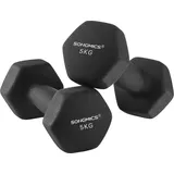 Songmics Kurzhantel 2er Set 2 x 5 kg Neopren schwarz