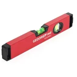 Wasserwaage, 300mm, Vertikal- und Horizontal-Libelle, +/- 0,5mm/m, R94100051 - rot