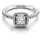 Pandora 193555C02 Damen-Ring Silber Funkelndes Quadrat Heiligenschein, 58/18,5