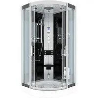 AcquaVapore Komplettdusche mit Schiebetür 100 x 215 cm schwarz Sicherheitsglas D46-23T1-EC