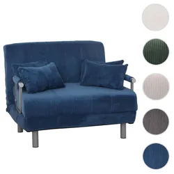 Schlafsessel HWC-K29, Klappsessel Schlafsofa G√§stebett, Liegefl√§che 190x100cm, Stoff Cord (330g/m¬≤) ~ blau