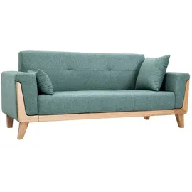 miliboo Couch Stoff 3-Sitzer Graugrün