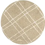 OLIVO.shop | LAKE 3 Badezimmerteppich rund | Badteppich rutschfest waschbar Badteppich saugfähig viele Farben und Größen (55 cm, Beige)
