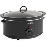 strex Schongarer Slowcooker 6.5L - Herausnehmbarer Keramik-Innenbehälter - Warmhaltefunktion - Slow Cooker - Schwarz