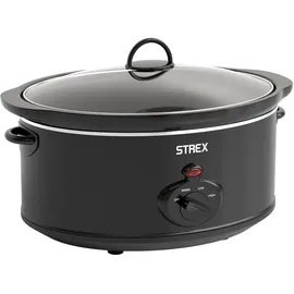 strex Schongarer Slowcooker 6.5L - Herausnehmbarer Keramik-Innenbehälter - Warmhaltefunktion - Slow Cooker - Schwarz
