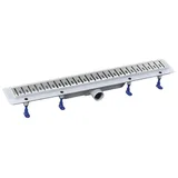 Polysan KLAVER Bodenrinne mit Rost aus Edelstahl, L-910, DN50 - Silber