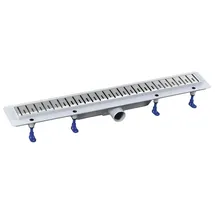 Polysan KLAVER Bodenrinne mit Rost aus Edelstahl, L-910, DN50 - Silber