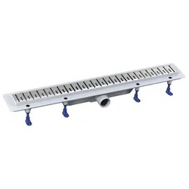 Polysan KLAVER Bodenrinne mit Rost aus Edelstahl, L-910, DN50 - Silber