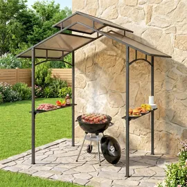 Outsunny Grillpavillon 2,4 x 1,5 m Schwarz/Braun