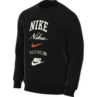 Nike Herren Top M Nk Club Bb Crew Stack Gx, Black/Safety Orange, FN2610-010, XS