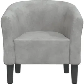 vidaXL Clubsessel gepolstert Samt 70 x 68 x 56 cm Hellgrau