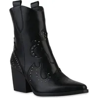 VAN HILL Cowboy Boots in Schwarz