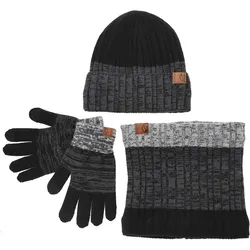Schwarzer Set Mütze, Schlauchschal, Handschuhe Pepe Moll Für Herren, universal