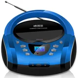 Cyberlux Tragbarer CD-Player Boombox CD/MP3 USB Kinder Radio blau