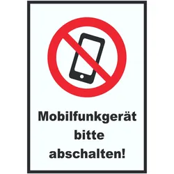 Smartphone Handy aus Mobilfunkgerät abschalten Schild A0 (841x1189mm)