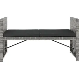 vidaXL Polyrattan Lounge-Set mit Auflagen 5-tlg. grau 48134