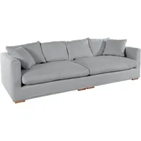 Big-Sofa GUIDO MARIA KRETSCHMER HOME & LIVING "Pantin" Sofas Gr. B/H/T: 266cm x 80cm x 113cm, Struktur fein, silberfarben (silber) extra weich und kuschelig, Füllung mit Federn Daunen