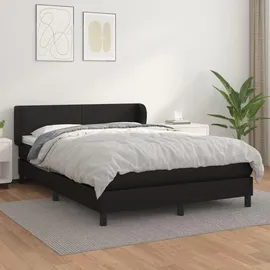 vidaXL Boxspringbett 140 x 190 cm H2 Schwarz