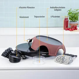 Tristar Pizza Festa Gourmet – 3 Funktionen in 1 – geeignet für 6 Personen - Braun