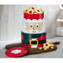 Tchibo - 3 Keksdosen mit Weihnachtsmotiv - mehrfarbig