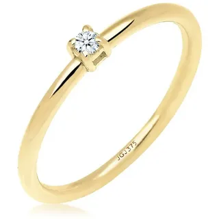 Elli DIAMONDS Ring 375 Gelbgold Verlobungsring in Weiß | Gr.: 56