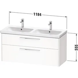 Duravit Waschtischunterschrank 2 Auszüge 118,4 x 55,5 x 46 cm Schwarz Matt