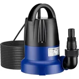 Wiltec Tauchpumpe 400 W, Schmutzwasserpumpe mit max. Fördermenge 7000 l/h, Pumpe zum Absaugen von Wasser max. Förderhöhe 7 m, Flachsaugpumpe für Keller