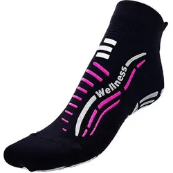 Fitness-Strumpf Wellness für Erwachsene rutschfest  schwarz fuchsia One Size