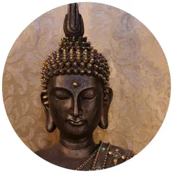 K&L Wall Art Vliestapete »Runde Vliestapete«, Buddha Feng Shui Deko Wellness, mehrfarbig, matt - bunt