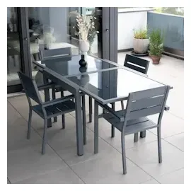 Home Deluxe Verano Ausziehtisch 180 x 90 x 75 cm anthrazit