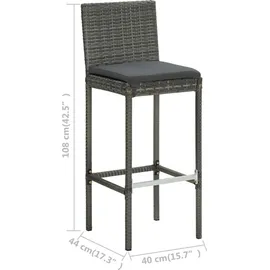 vidaXL Gartenbar-Set 7-tlg. Grau