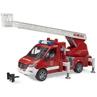 Bruder 02673 Sprinter Feuerwehr mit Drehleiter, Pumpe und Light + Sound Mod