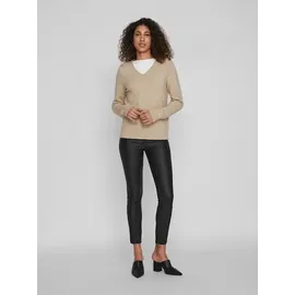 VILA V-Neck L/S Knit TOP Beige XL
