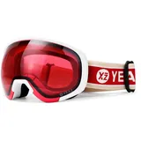 YEAZ Ski- und Snowboard-Brille rot/matt weiß BLACK RUN