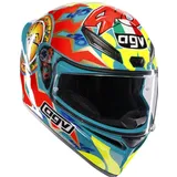 AGV K1 S Rossi Mugello 1999 Integralhelm - Hellblau/Rot/Neon-Gelb - XXL