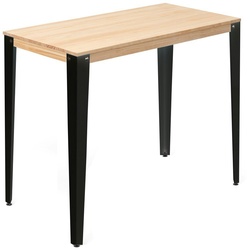 Lunds Tall Table 80x140x110cm Schwarz in massivem Kiefernholz naturbelassen im nordischen Stil Industrial Box Furniture